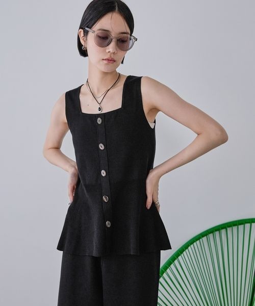 JEANASIS(ジーナシス)の「12Gペプラムニットアップ/572625(つなぎ/オールインワン・レディース・ブラック/ベージュ・FREE)」の17枚目の写真