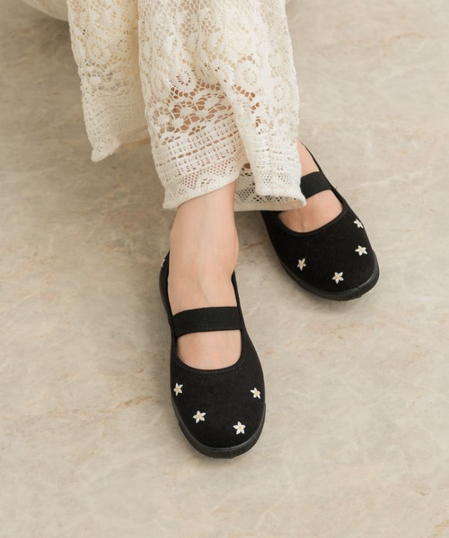 【シンクビー】マーガレット 花柄リュック ゴブラン スワロフスキー ボタン黒×白 別注』MOONSTAR×DOORS 刺繍BAND BALLET（スニーカー）｜MoonStar