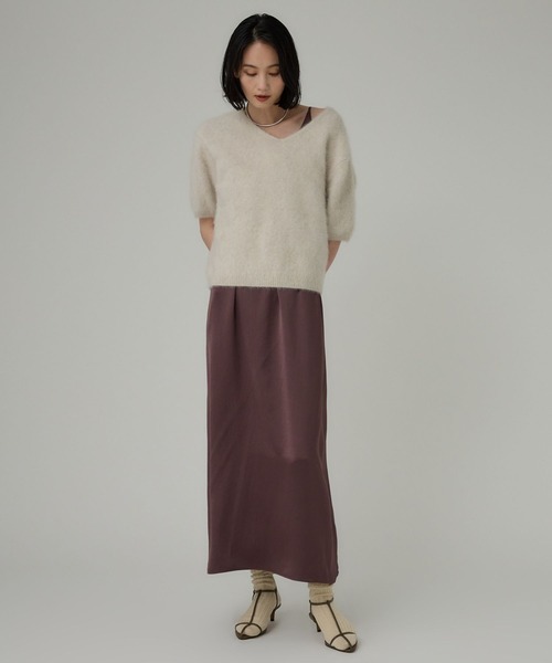 BABYLONE（バビロン）の「フォックスカシミヤVネックプルオーバー（ニット/セーター・レディース・チャコール/オフホワイト/イエロー・フリー）」の12枚目の写真