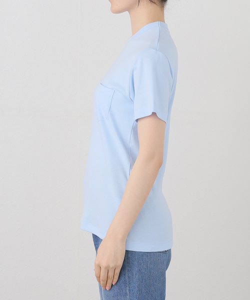 CITYSHOP（シティーショップ）の「ONIT COTTON RIB POCKET T-SHIRT 25SSON180：Tシャツ（Tシャツ/カットソー・レディース・サックスブルー/ピンク・MEDIUM）」の7枚目の写真