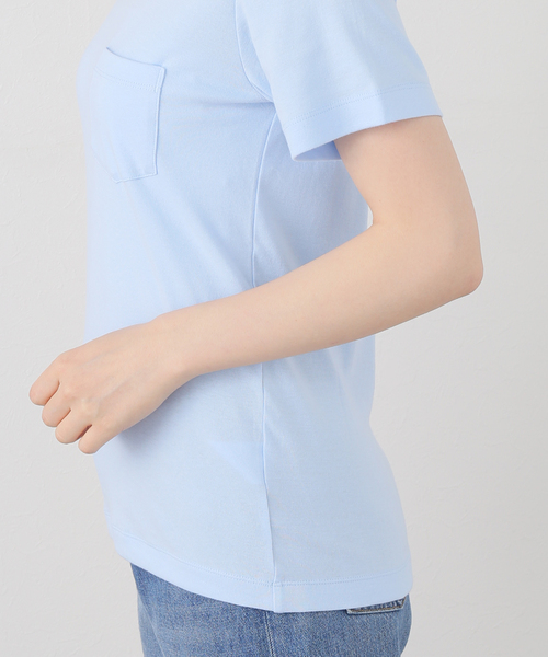 CITYSHOP（シティーショップ）の「ONIT COTTON RIB POCKET T-SHIRT 25SSON180：Tシャツ（Tシャツ/カットソー・レディース・サックスブルー/ピンク・MEDIUM）」の10枚目の写真