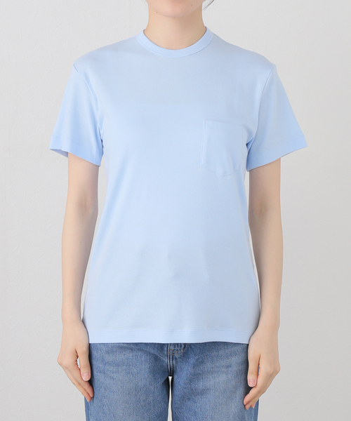 CITYSHOP（シティーショップ）の「ONIT COTTON RIB POCKET T-SHIRT 25SSON180：Tシャツ（Tシャツ/カットソー・レディース・サックスブルー/ピンク・MEDIUM）」の17枚目の写真