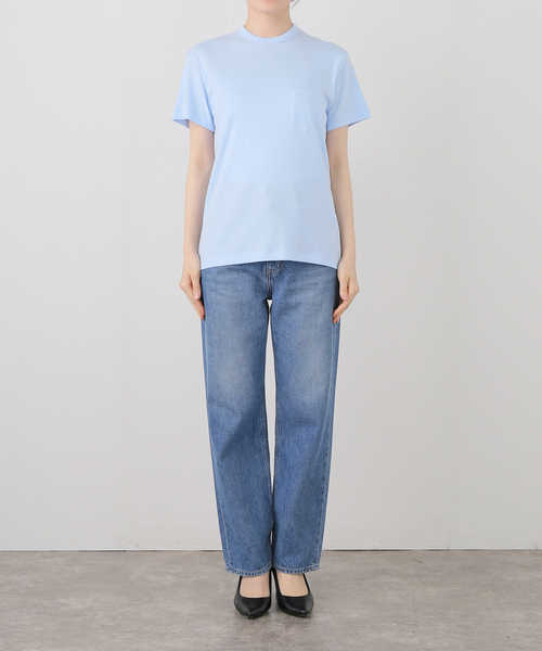 CITYSHOP（シティーショップ）の「ONIT COTTON RIB POCKET T-SHIRT 25SSON180：Tシャツ（Tシャツ/カットソー・レディース・サックスブルー/ピンク・MEDIUM）」の18枚目の写真