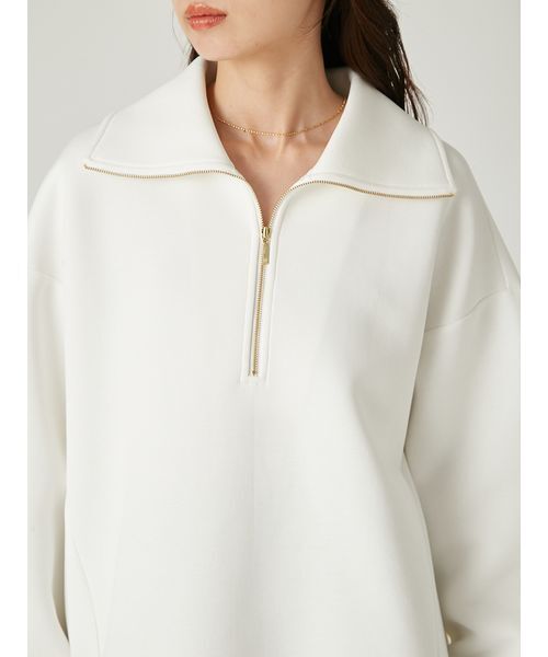 FRAY I.D(フレイアイディー)の「ハーフジップアッププルオーバー(Tシャツ/カットソー・レディース・イエロー/ホワイト/グレー・F)」の9枚目の写真