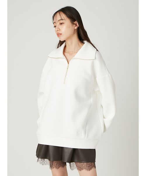 FRAY I.D(フレイアイディー)の「ハーフジップアッププルオーバー(Tシャツ/カットソー・レディース・イエロー/ホワイト/グレー・F)」の12枚目の写真