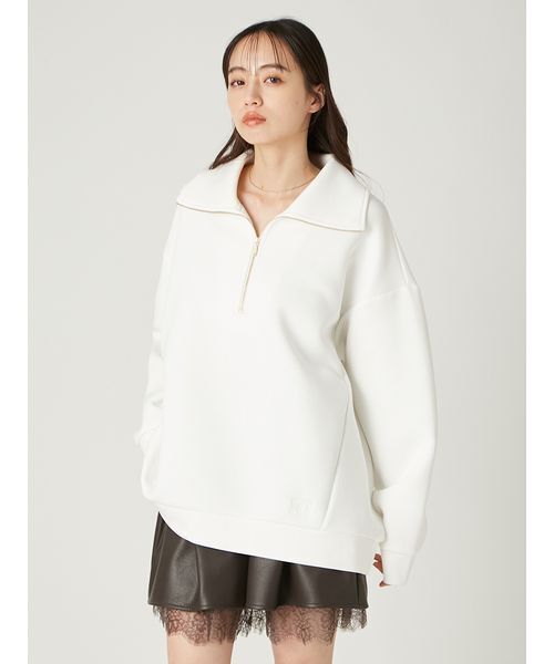 FRAY I.D(フレイアイディー)の「ハーフジップアッププルオーバー(Tシャツ/カットソー・レディース・イエロー/ホワイト/グレー・F)」の13枚目の写真