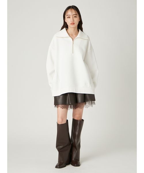 FRAY I.D(フレイアイディー)の「ハーフジップアッププルオーバー(Tシャツ/カットソー・レディース・イエロー/ホワイト/グレー・F)」の14枚目の写真