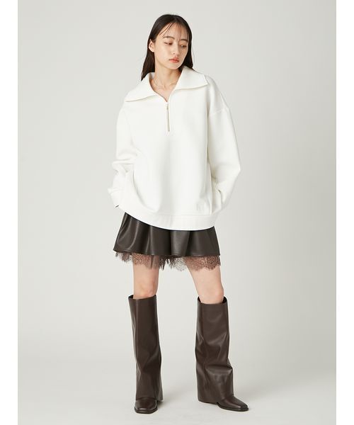 FRAY I.D(フレイアイディー)の「ハーフジップアッププルオーバー(Tシャツ/カットソー・レディース・イエロー/ホワイト/グレー・F)」の15枚目の写真