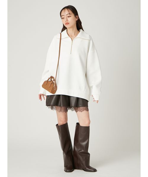 FRAY I.D(フレイアイディー)の「ハーフジップアッププルオーバー(Tシャツ/カットソー・レディース・イエロー/ホワイト/グレー・F)」の16枚目の写真