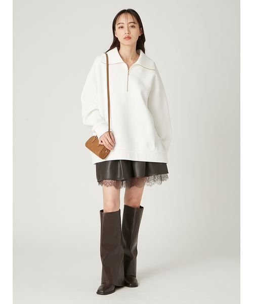 FRAY I.D(フレイアイディー)の「ハーフジップアッププルオーバー(Tシャツ/カットソー・レディース・イエロー/ホワイト/グレー・F)」の17枚目の写真