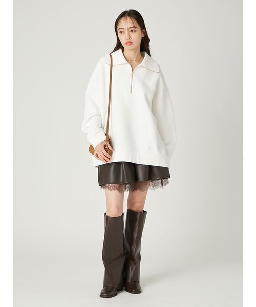 FRAY I.D(フレイアイディー)の「ハーフジップアッププルオーバー(Tシャツ/カットソー・レディース・イエロー/ホワイト/グレー・F)」の18枚目の写真