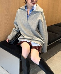 ハーフジップアッププルオーバー