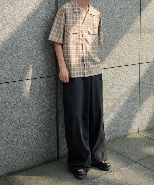 Uenui レトロチェック ボタンシャツ セール】レトロ チェック ボタン シャツ チェックシャツ 半袖