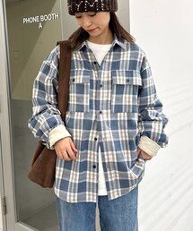CIAOPANIC TYPY | 【コーデュロイ袖切り替え】【ユニセックス】モールチェックシャツジャケット(シャツ/ブラウス)