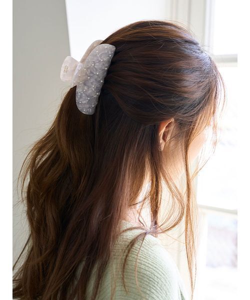 SNIDEL HOME（スナイデルホーム）の「キルティングバンス（バレッタ/ヘアクリップ・レディース・グレー/ホワイト/ラベンダー/オレンジ・F）」の10枚目の写真