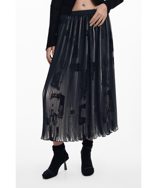 Desigual（デシグアル）の「新聞柄のミディスカート（スカート・レディース・ブラック・XL/L/M/XS/S）」の5枚目の写真