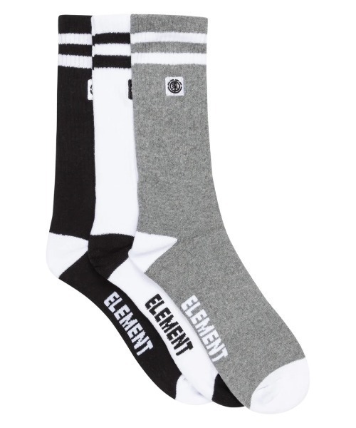 ELEMENT(エレメント)の「ELEMENT メンズ 2TONE ICON SOCKS 3PK ソックス 【2025年秋冬モデル】/エレメント3色パックソックス(靴下)(ソックス/靴下・メンズ・マルチ・FREE)」の1枚目の写真