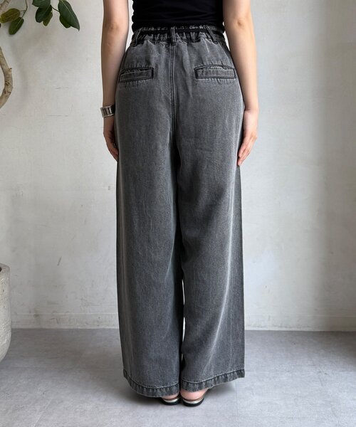DouDou(ドゥドゥ)の「リヨセルデニムワイドパンツ(デニムパンツ・レディース・ブラック/ブルー・36/38)」の17枚目の写真