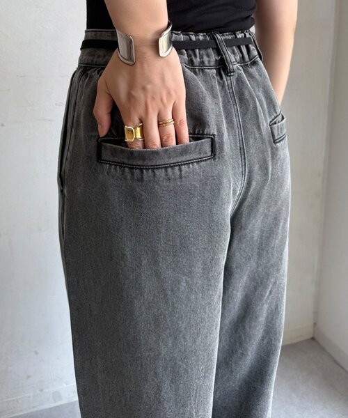 DouDou(ドゥドゥ)の「リヨセルデニムワイドパンツ(デニムパンツ・レディース・ブラック/ブルー・36/38)」の18枚目の写真