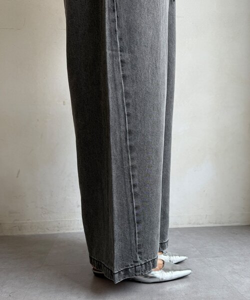 DouDou(ドゥドゥ)の「リヨセルデニムワイドパンツ(デニムパンツ・レディース・ブラック/ブルー・36/38)」の11枚目の写真