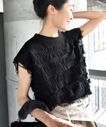 le.coeur blanc | チュールフリルフレンチニット(ニット/セーター)