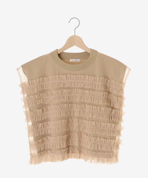 le.coeur blanc(ルクールブラン)の「チュールフリルフレンチニット(ニット/セーター・レディース・ベージュ/ブラック・38)」の3枚目の写真