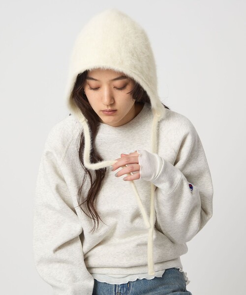 green label relaxing（グリーンレーベルリラクシング）の「ヘアリー イヤーカバーワッチ キャップ / 帽子（キャップ・レディース・ベージュ/ライトグレー/ブラック/オフホワイト・FREE）」の10枚目の写真