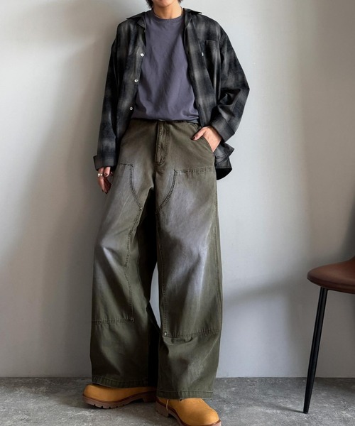 Classical Origin（クラシカルオリジン）の「綿100％ダック素材ダブルニーデザインパンツ／Duck Fabric Double Knee Detail Pants（チノパンツ・メンズ・カーキ/ブラウン/ベージュ・LARGE/MEDIUM/SMALL）」の5枚目の写真