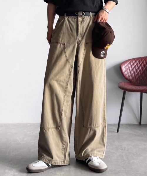 Classical Origin（クラシカルオリジン）の「綿100％ダック素材ダブルニーデザインパンツ／Duck Fabric Double Knee Detail Pants（チノパンツ・メンズ・カーキ/ブラウン/ベージュ・LARGE/MEDIUM/SMALL）」の17枚目の写真