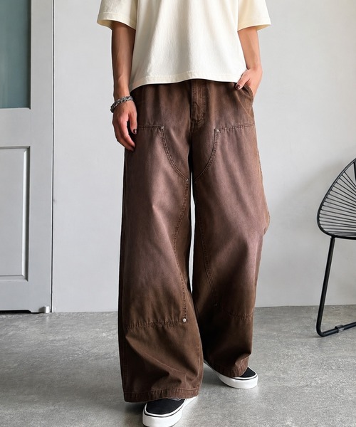 Classical Origin（クラシカルオリジン）の「綿100％ダック素材ダブルニーデザインパンツ／Duck Fabric Double Knee Detail Pants（チノパンツ・メンズ・カーキ/ブラウン/ベージュ・LARGE/MEDIUM/SMALL）」の9枚目の写真