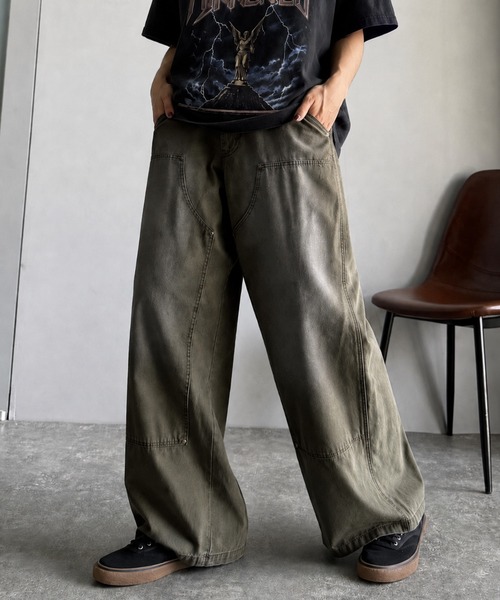 Classical Origin（クラシカルオリジン）の「綿100％ダック素材ダブルニーデザインパンツ／Duck Fabric Double Knee Detail Pants（チノパンツ・メンズ・カーキ/ブラウン/ベージュ・LARGE/MEDIUM/SMALL）」の12枚目の写真