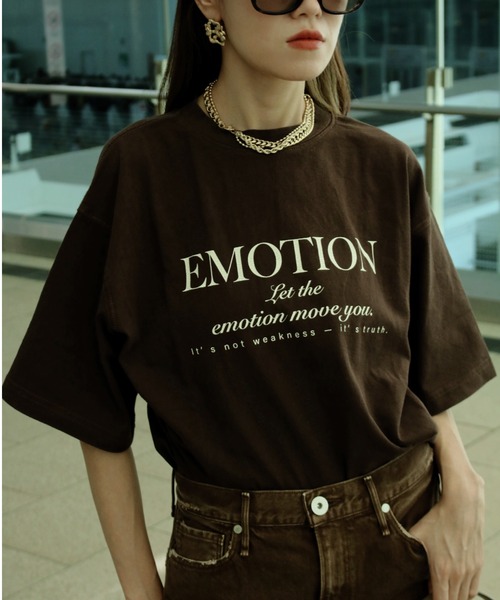 Scrap Book（スクラップブック）の「【Scrap Book】16oeTee 別注柄EMOTION（Tシャツ/カットソー・レディース・ホワイト/ベージュ/グレー/ブラウン・FREE）」の2枚目の写真