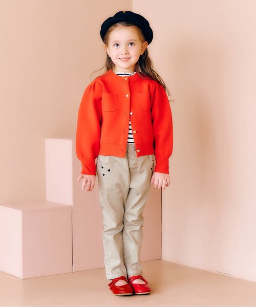 apres les cours（アプレレクール）の「【ストレート】ハート刺繍スリムきゅんパンツ_ジュニア対応（その他パンツ・キッズ・サックスブルー/ベージュ/ネイビー・80/90/100/110/120/130/140）」の17枚目の写真