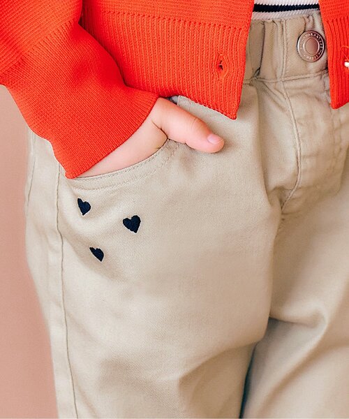 apres les cours（アプレレクール）の「【ストレート】ハート刺繍スリムきゅんパンツ_ジュニア対応（その他パンツ・キッズ・サックスブルー/ベージュ/ネイビー・80/90/100/110/120/130/140）」の19枚目の写真