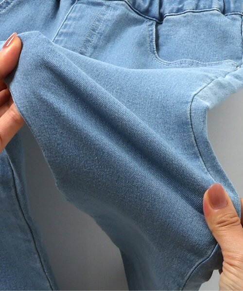 apres les cours（アプレレクール）の「【ストレート】ハート刺繍スリムきゅんパンツ_ジュニア対応（その他パンツ・キッズ・サックスブルー/ベージュ/ネイビー・80/90/100/110/120/130/140）」の7枚目の写真