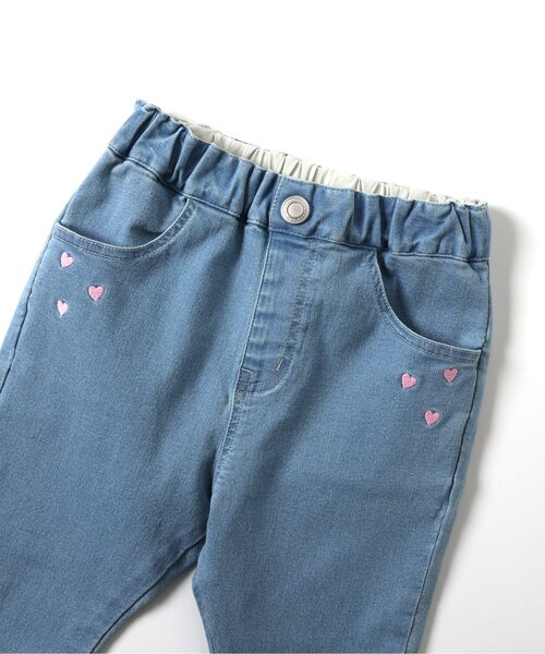 apres les cours（アプレレクール）の「【ストレート】ハート刺繍スリムきゅんパンツ_ジュニア対応（その他パンツ・キッズ・サックスブルー/ベージュ/ネイビー・80/90/100/110/120/130/140）」の16枚目の写真