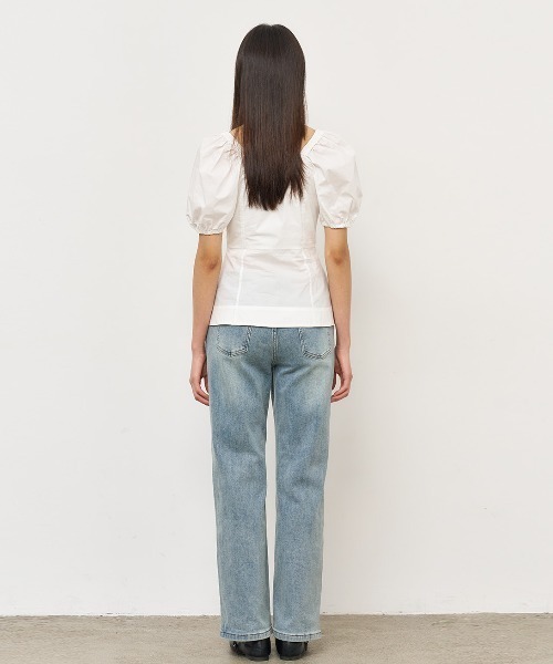 GENERAL IDEA(ジェネラルアイデア)の「GENERAL IDEA/ジェネラルアイディア square neck cotton peplum blouse ブラウス(シャツ/ブラウス・レディース・ブラック/スカイブルー/ホワイト・S/M/L)」の13枚目の写真
