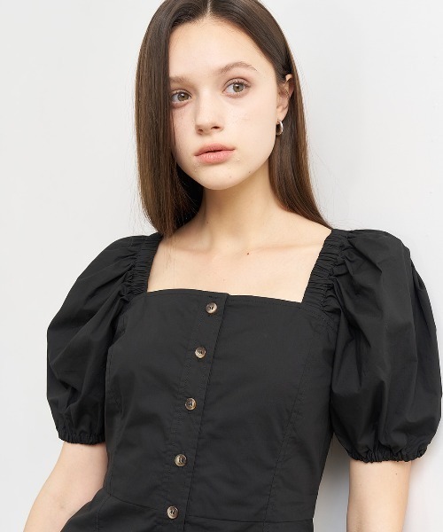 GENERAL IDEA(ジェネラルアイデア)の「GENERAL IDEA/ジェネラルアイディア square neck cotton peplum blouse ブラウス(シャツ/ブラウス・レディース・ブラック/スカイブルー/ホワイト・S/M/L)」の14枚目の写真