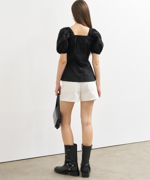 GENERAL IDEA(ジェネラルアイデア)の「GENERAL IDEA/ジェネラルアイディア square neck cotton peplum blouse ブラウス(シャツ/ブラウス・レディース・ブラック/スカイブルー/ホワイト・S/M/L)」の22枚目の写真