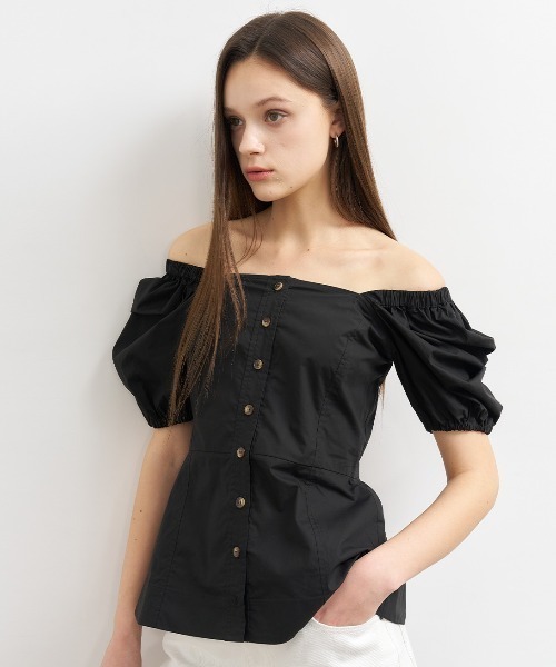 GENERAL IDEA(ジェネラルアイデア)の「GENERAL IDEA/ジェネラルアイディア square neck cotton peplum blouse ブラウス(シャツ/ブラウス・レディース・ブラック/スカイブルー/ホワイト・S/M/L)」の16枚目の写真