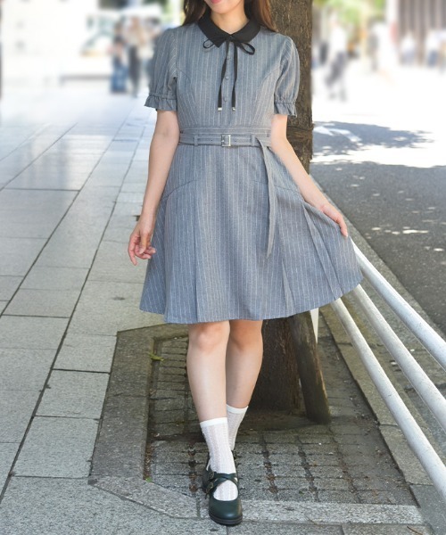 セール】プレッピーライクミニワンピース（ワンピース）｜axes femme