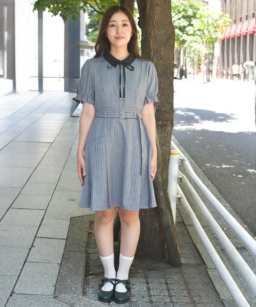 プレッピーライクミニワンピース（ワンピース）｜axes femme