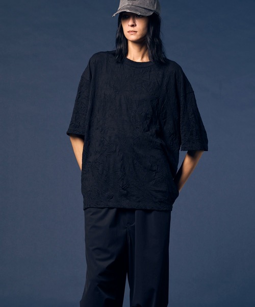 MAISON SPECIAL（メゾンスペシャル）の「《UNISEX》Catch Washer Processing Prime-Over Crew Neck T-Shirt/キャッチワッシャー加工プライムオーバークルーネックTシャツ【MAISON SPECIAL/メゾンスペシャル】（Tシャツ/カットソー・メンズ・ラベンダー/ピンク/ブラック/グレイッシュベージュ・0/1/2）」の22枚目の写真