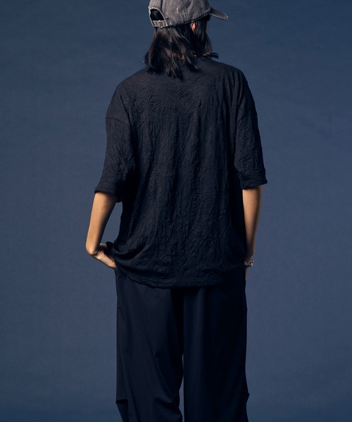 MAISON SPECIAL（メゾンスペシャル）の「《UNISEX》Catch Washer Processing Prime-Over Crew Neck T-Shirt/キャッチワッシャー加工プライムオーバークルーネックTシャツ【MAISON SPECIAL/メゾンスペシャル】（Tシャツ/カットソー・メンズ・ラベンダー/ピンク/ブラック/グレイッシュベージュ・0/1/2）」の20枚目の写真