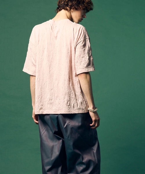 MAISON SPECIAL（メゾンスペシャル）の「《UNISEX》Catch Washer Processing Prime-Over Crew Neck T-Shirt/キャッチワッシャー加工プライムオーバークルーネックTシャツ【MAISON SPECIAL/メゾンスペシャル】（Tシャツ/カットソー・メンズ・ラベンダー/ピンク/ブラック/グレイッシュベージュ・0/1/2）」の11枚目の写真
