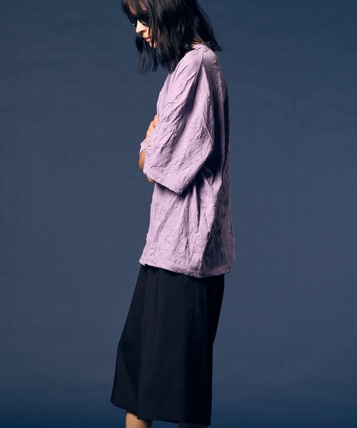MAISON SPECIAL（メゾンスペシャル）の「《UNISEX》Catch Washer Processing Prime-Over Crew Neck T-Shirt/キャッチワッシャー加工プライムオーバークルーネックTシャツ【MAISON SPECIAL/メゾンスペシャル】（Tシャツ/カットソー・メンズ・ラベンダー/ピンク/ブラック/グレイッシュベージュ・0/1/2）」の15枚目の写真