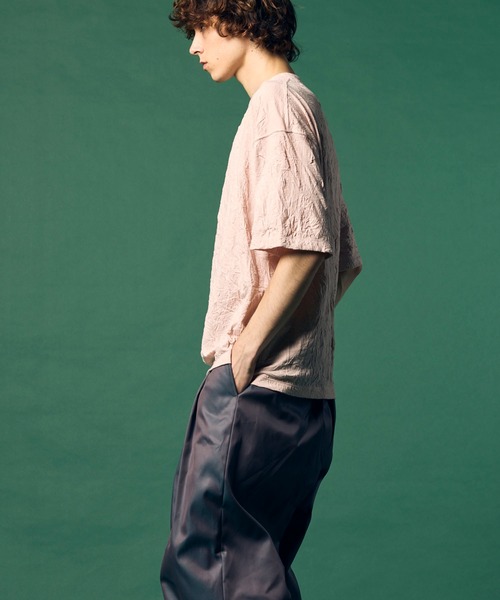MAISON SPECIAL（メゾンスペシャル）の「《UNISEX》Catch Washer Processing Prime-Over Crew Neck T-Shirt/キャッチワッシャー加工プライムオーバークルーネックTシャツ【MAISON SPECIAL/メゾンスペシャル】（Tシャツ/カットソー・メンズ・ラベンダー/ピンク/ブラック/グレイッシュベージュ・0/1/2）」の12枚目の写真