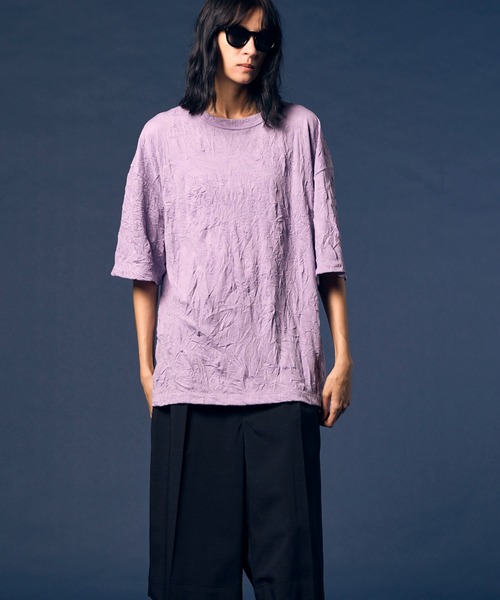 MAISON SPECIAL（メゾンスペシャル）の「《UNISEX》Catch Washer Processing Prime-Over Crew Neck T-Shirt/キャッチワッシャー加工プライムオーバークルーネックTシャツ【MAISON SPECIAL/メゾンスペシャル】（Tシャツ/カットソー・メンズ・ラベンダー/ピンク/ブラック/グレイッシュベージュ・0/1/2）」の16枚目の写真