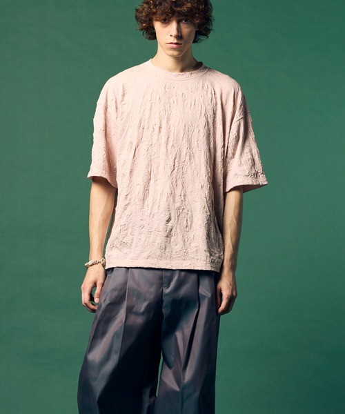 MAISON SPECIAL（メゾンスペシャル）の「《UNISEX》Catch Washer Processing Prime-Over Crew Neck T-Shirt/キャッチワッシャー加工プライムオーバークルーネックTシャツ【MAISON SPECIAL/メゾンスペシャル】（Tシャツ/カットソー・メンズ・ラベンダー/ピンク/ブラック/グレイッシュベージュ・0/1/2）」の13枚目の写真
