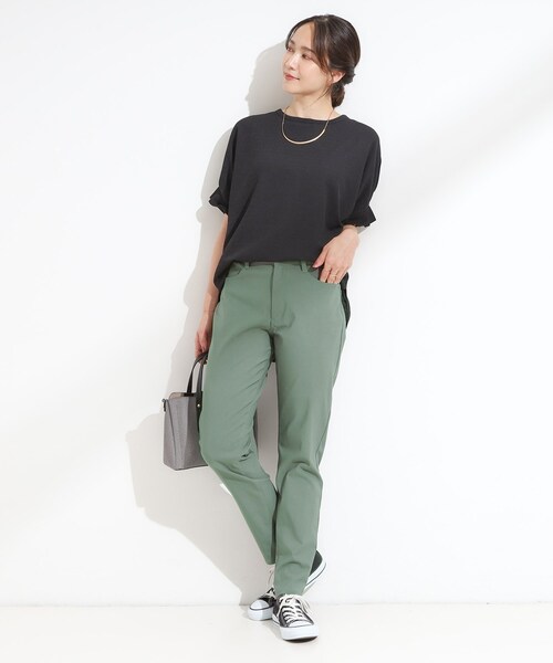 SHOO・LA・RUE(シューラルー)の「【S-LL/洗濯機可】ぐんぐん伸びる ハイパースキニーパンツ(その他パンツ・レディース・オレンジ/カーキ/ライトベージュ/ブラック・03/02/01/04)」の10枚目の写真